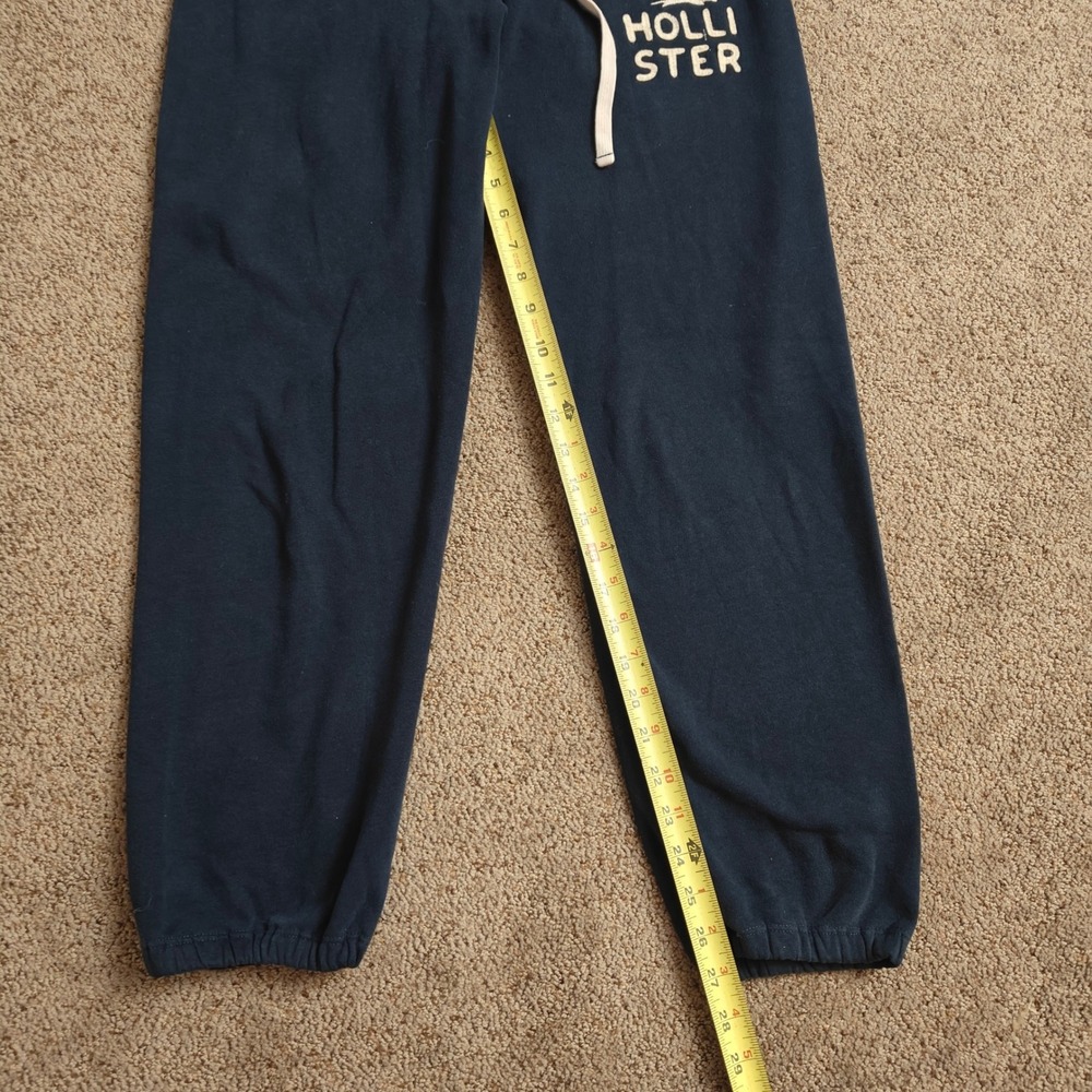Hollister Women Navy Blue Jogger Sweatpants Dreaming of Surf Palm Tree Logo Sz L - Picture 8 of 14